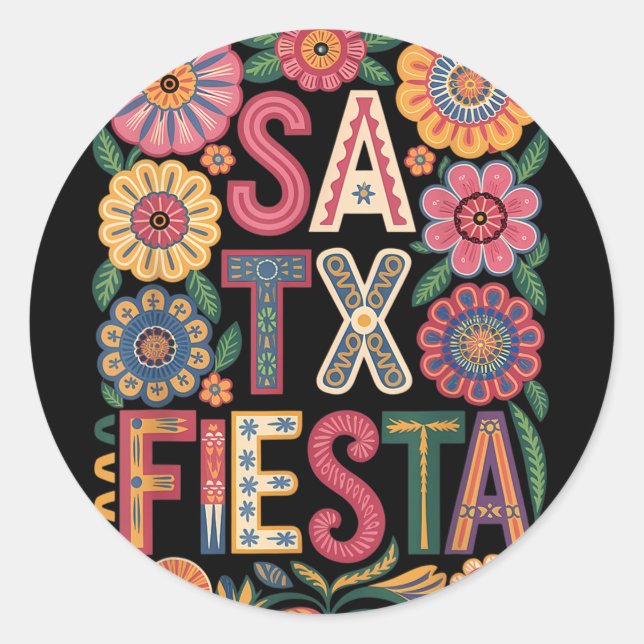 Sticker Rond San Antonio Fiesta (Devant)