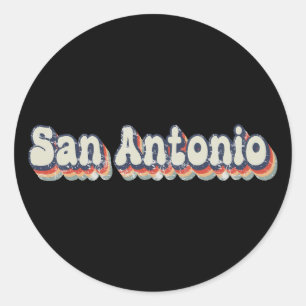 Sticker Rond San Antonio Texas Chrome City Classic Art