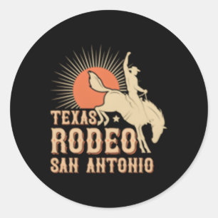 Sticker Rond San Antonio Texas Rodeo Western Cow