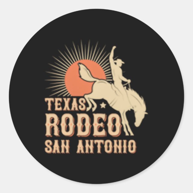 Sticker Rond San Antonio Texas Rodeo Western Cow (Devant)