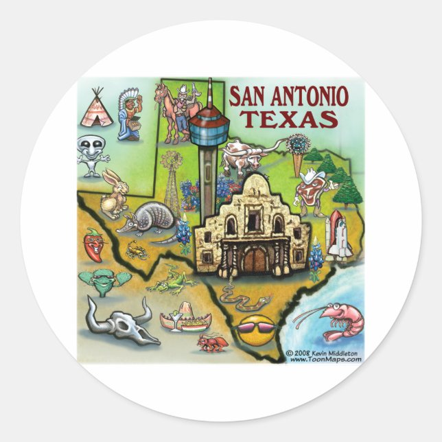 Sticker Rond San Antonio TX (Devant)