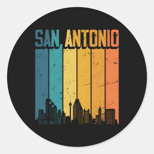 Sticker Rond San Antonio Usa Skyline San Antonio (Devant)