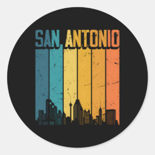 Sticker Rond San Antonio Usa Skyline San Antonio
