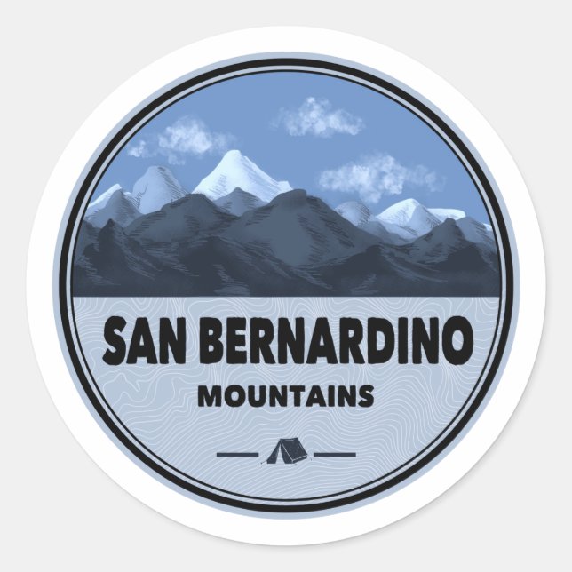 Sticker Rond San Bernardino Montagnes Californie Camping (Devant)