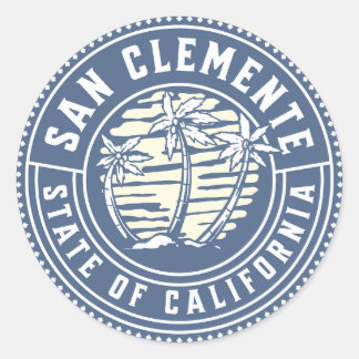 Sticker Rond San Clemente Beach Surfing Souvenir