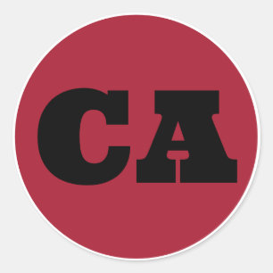 Sticker Rond San Diego (CA) - Rouge x Noir x Blanc