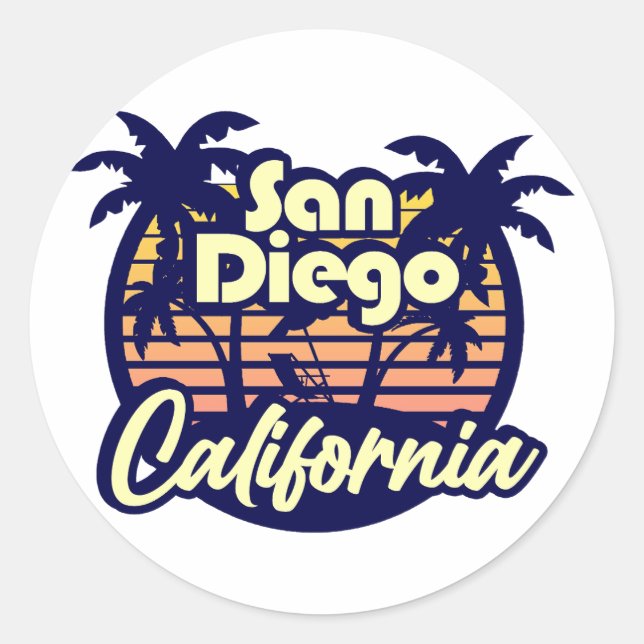 Sticker Rond San Diego Californie (Devant)