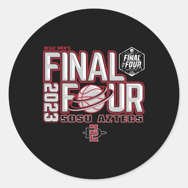 Sticker Rond San Diego State Aztecs Final Four 2023 Basketball (Devant)