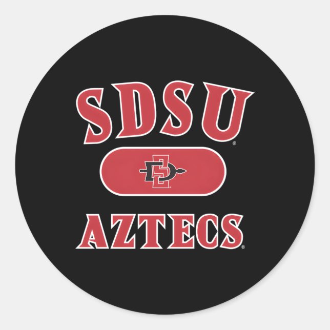 Sticker Rond San Diego State Aztecs Varsity Black (Devant)