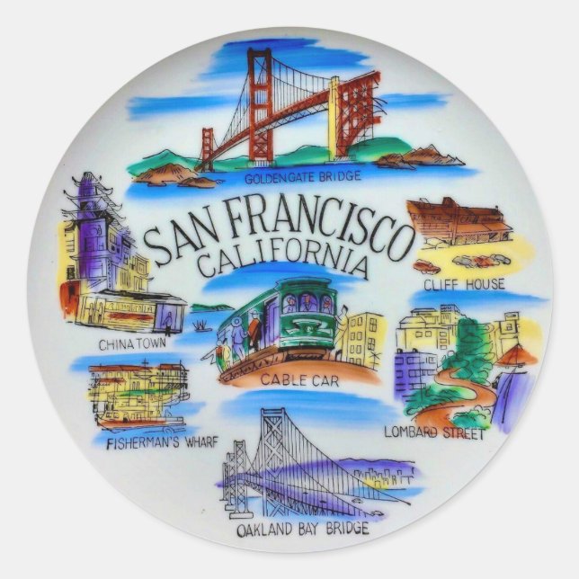 Sticker Rond San Francisco CA  (Devant)