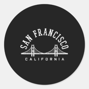 Sticker Rond San Francisco California Golden Gate Bridge
