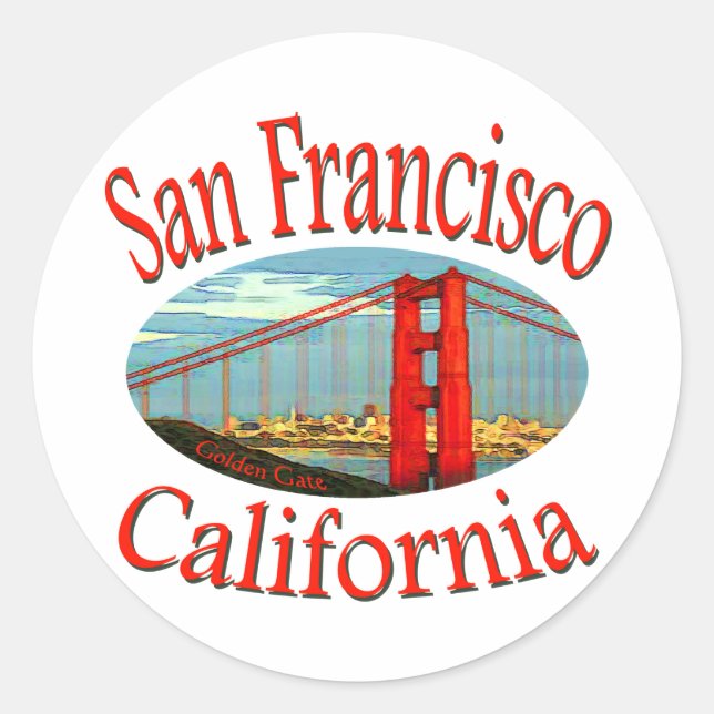 Sticker Rond San Francisco la Californie (Devant)