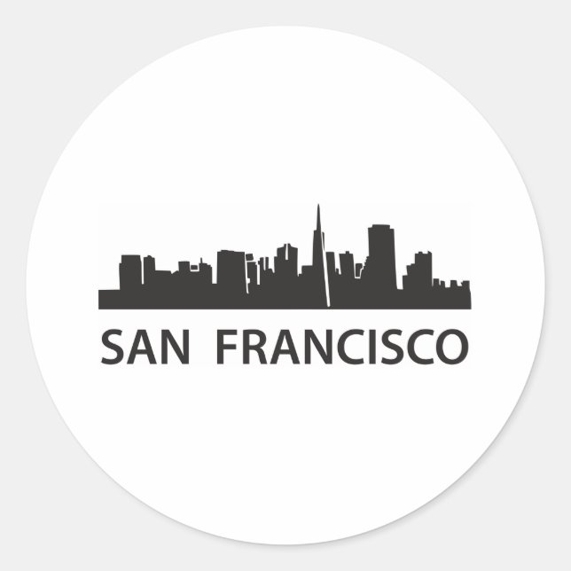 Sticker Rond San Francisco Skyline (Devant)