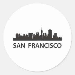 Sticker Rond San Francisco Skyline