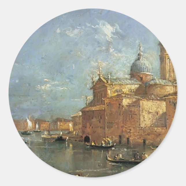Sticker Rond San Giorgio Maggiore par Francesco Guardi (Devant)