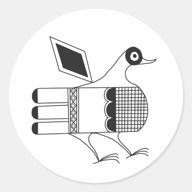 Sticker Rond San Idelfonso Pueblo Bird (Devant)