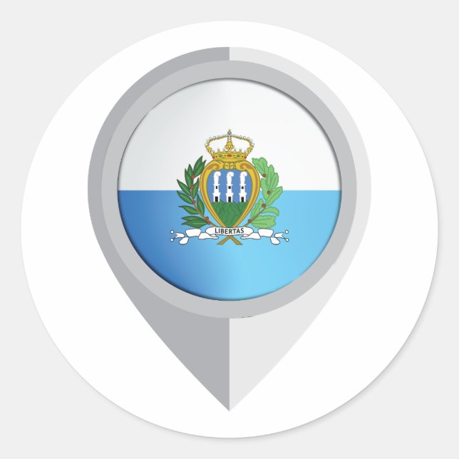 Sticker Rond San Marino Pin Emplacement Indicateur (Devant)