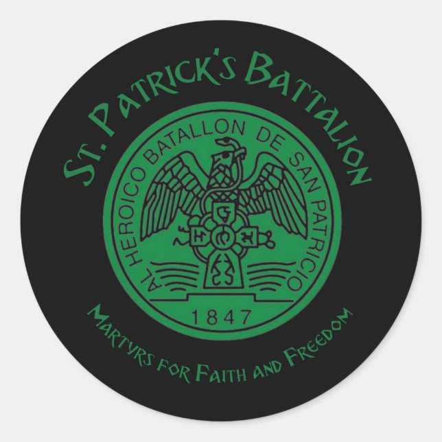 Sticker Rond San Patricios Saint Patrick Battalion (Devant)