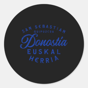 Sticker Rond San Sebastian Guipuzcoa Donostia Euskal Herria Bas