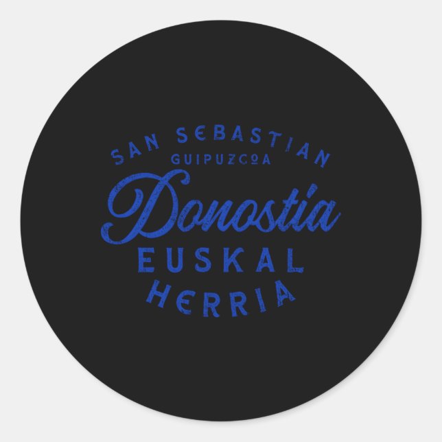 Sticker Rond San Sebastian Guipuzcoa Donostia Euskal Herria Bas (Devant)