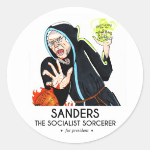 Sticker Rond Sanders le sorcier socialiste