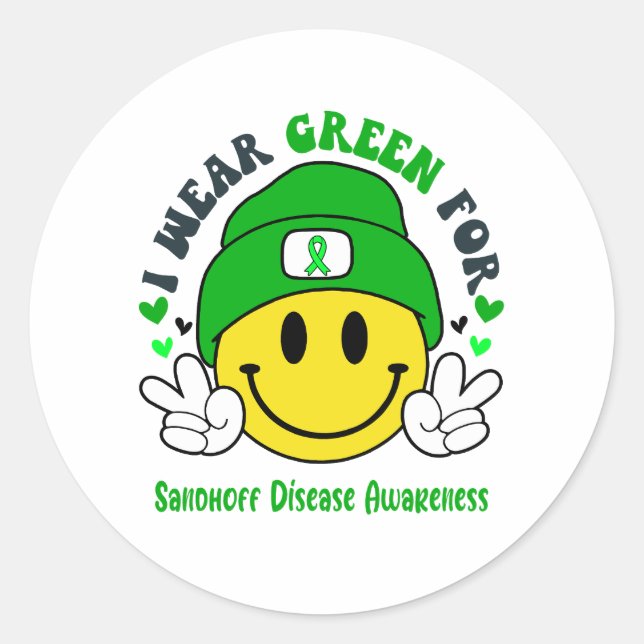 Sticker Rond Sandhoff Maladie Sensibilisation Ribbon Soutien Ca (Devant)