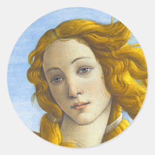 Sticker Rond Sandro Botticelli - Détail de la naissance de Vénu