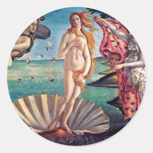 Sticker Rond Sandro Botticelli - La Naissance de Vénus - Beaux-