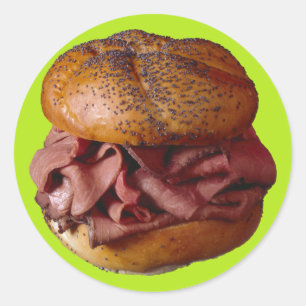 Sticker Rond Sandwich au boeuf rôti