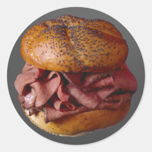 Sticker Rond Sandwich au boeuf rôti