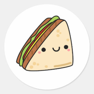 Sticker Rond Sandwich Cute Kawaii