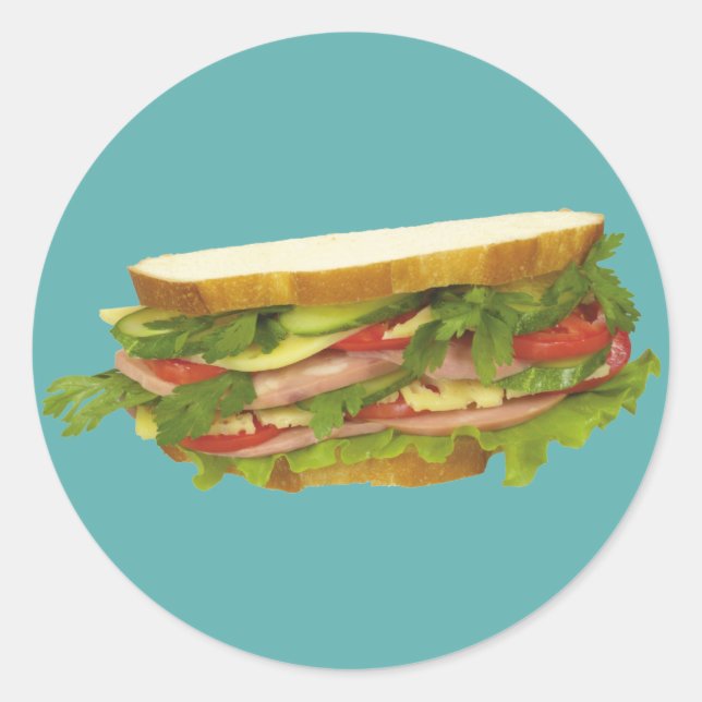Sticker Rond Sandwich savoureux (Devant)