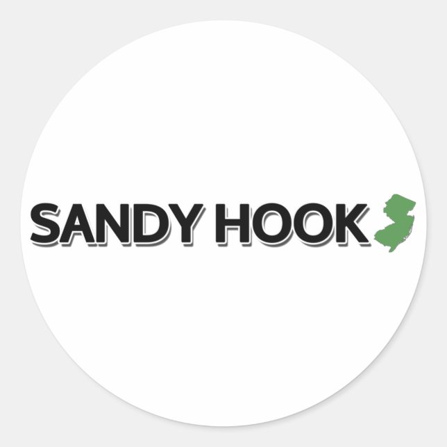 Sticker Rond Sandy Hook, New Jersey (Devant)