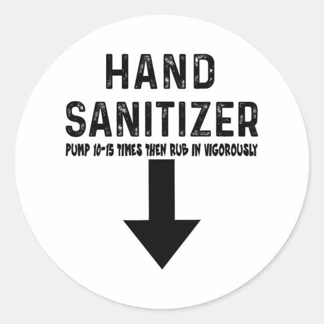Sticker Rond Sanitaire à main Humour (Devant)