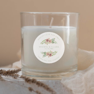 Sticker Rond Sanitizer Mariage personnalisé de couleur rose