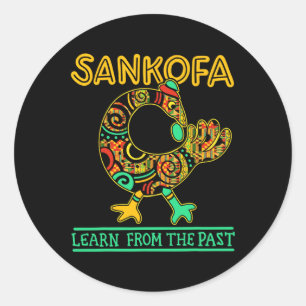 Sticker Rond Sankofa African Bird Black History Mois Juneteent