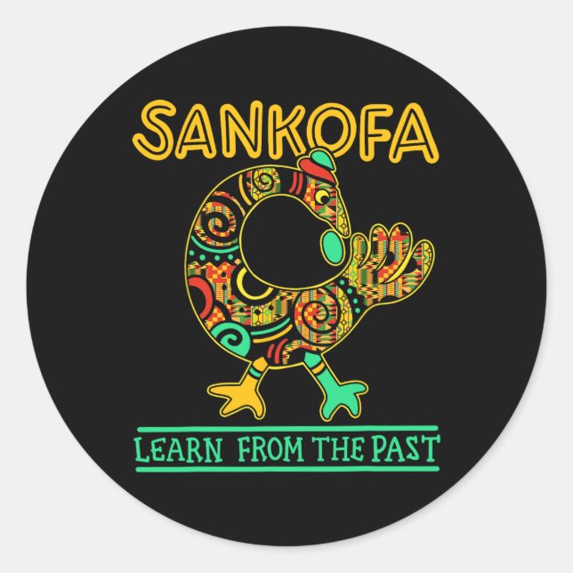 Sticker Rond Sankofa African Bird Black History Month Juneteent (Devant)