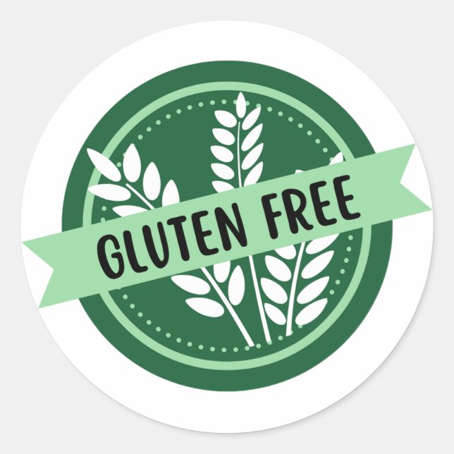 Sticker Rond Sans gluten, Pas de gluten, Célique  (Devant)