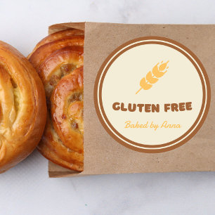 Sticker Rond Sans Gluten Simple Personnalisé