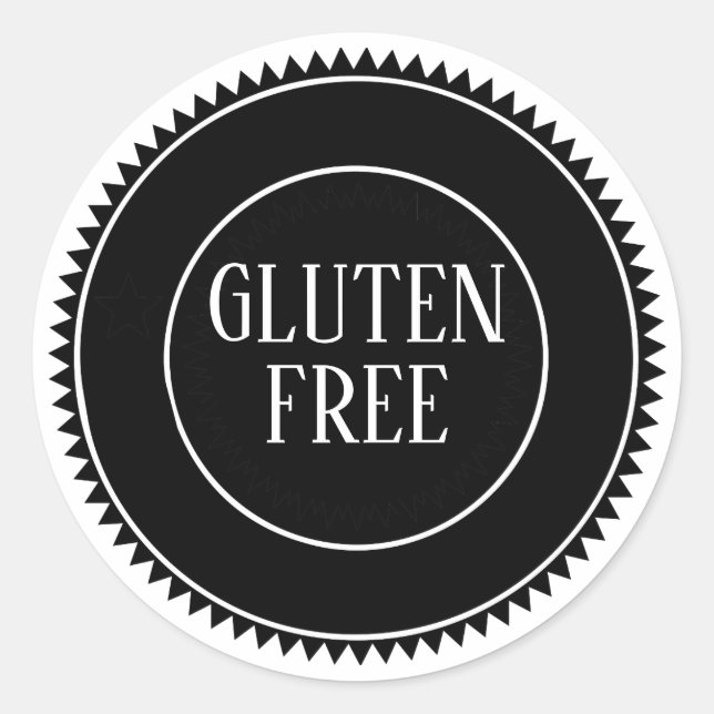 Sticker Rond Sans gluten sûr pour les allergiques artisanat vin (Devant)