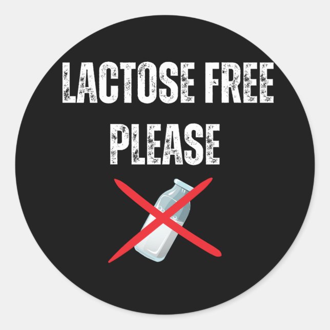 Sticker Rond Sans lactose s'il vous plaît (Devant)