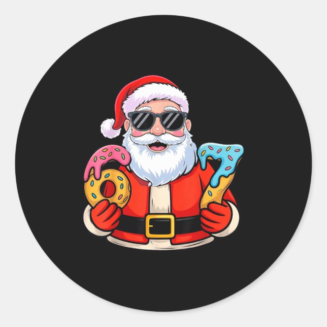 Sticker Rond Santa 67 Ice Cream Drip Christmas  (Devant)