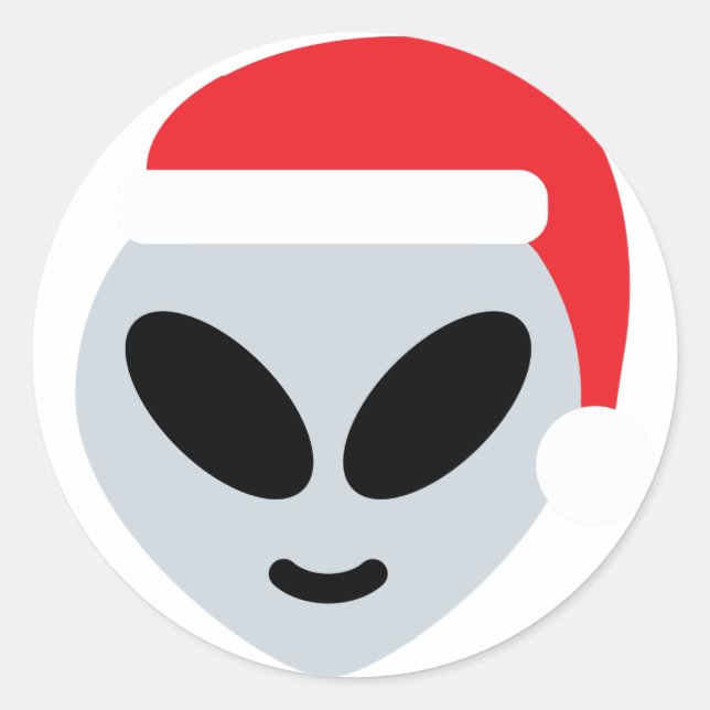 Sticker Rond santa claus alien emoji (Devant)