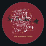 Sticker Rond santa claus arrive<br><div class="desc">santa claus arrive Classic Round Sticker</div>
