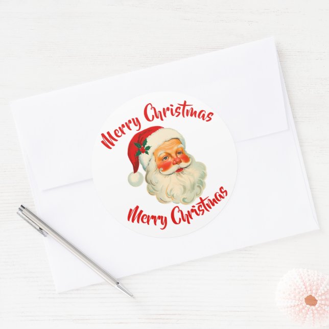 Sticker Rond Santa Claus Christmas  (Enveloppe)
