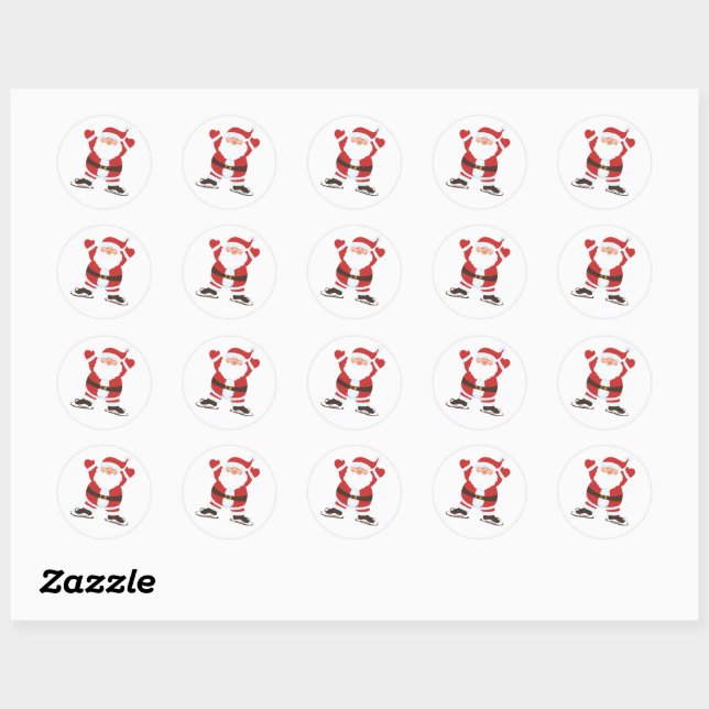 Sticker Rond Santa Clause  (Feuille)