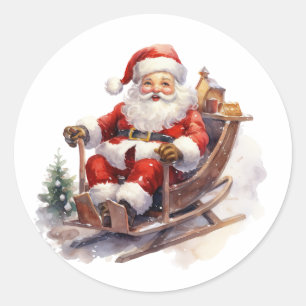 Sticker Rond Santa Clause