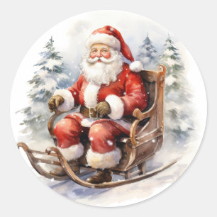Sticker Rond Santa Clause