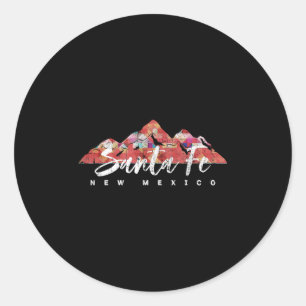 Sticker Rond Santa Fe Nouveau-Mexique Voyage en Famille Randonn