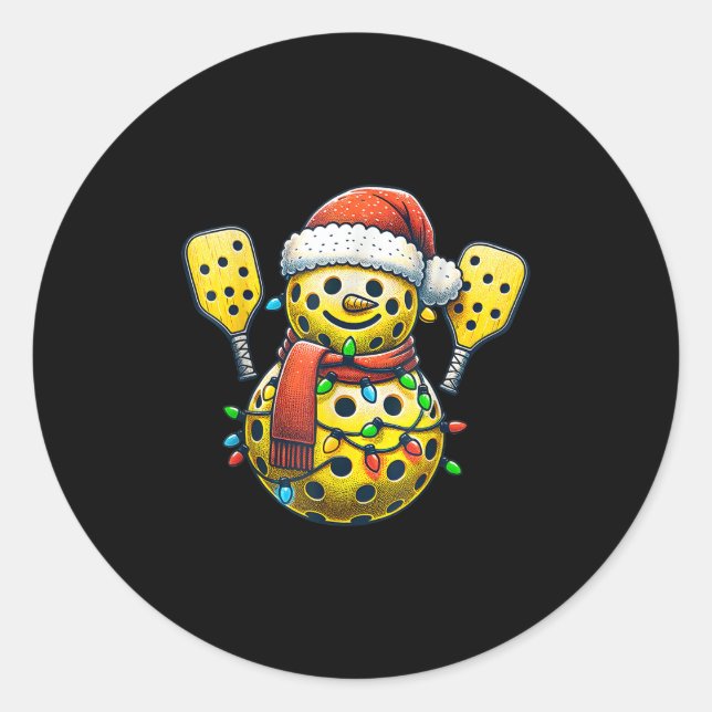 Sticker Rond Santa Hat Snowman Family Matching Ckleball Christm (Devant)